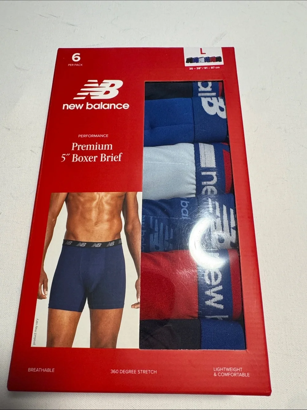 New Balance Boxer Briefs Mens Large 6 Pack